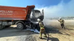 Antakya’da Ağır Tonajlı Kamyonda Yangın Çıktı